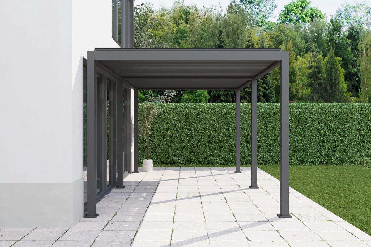 Pergola Core +110 ca. 3x6 m Aluminium,Lamellen verstellbar - Anthrazit, Basics, Metall (589/247/300cm) - Gardenson
