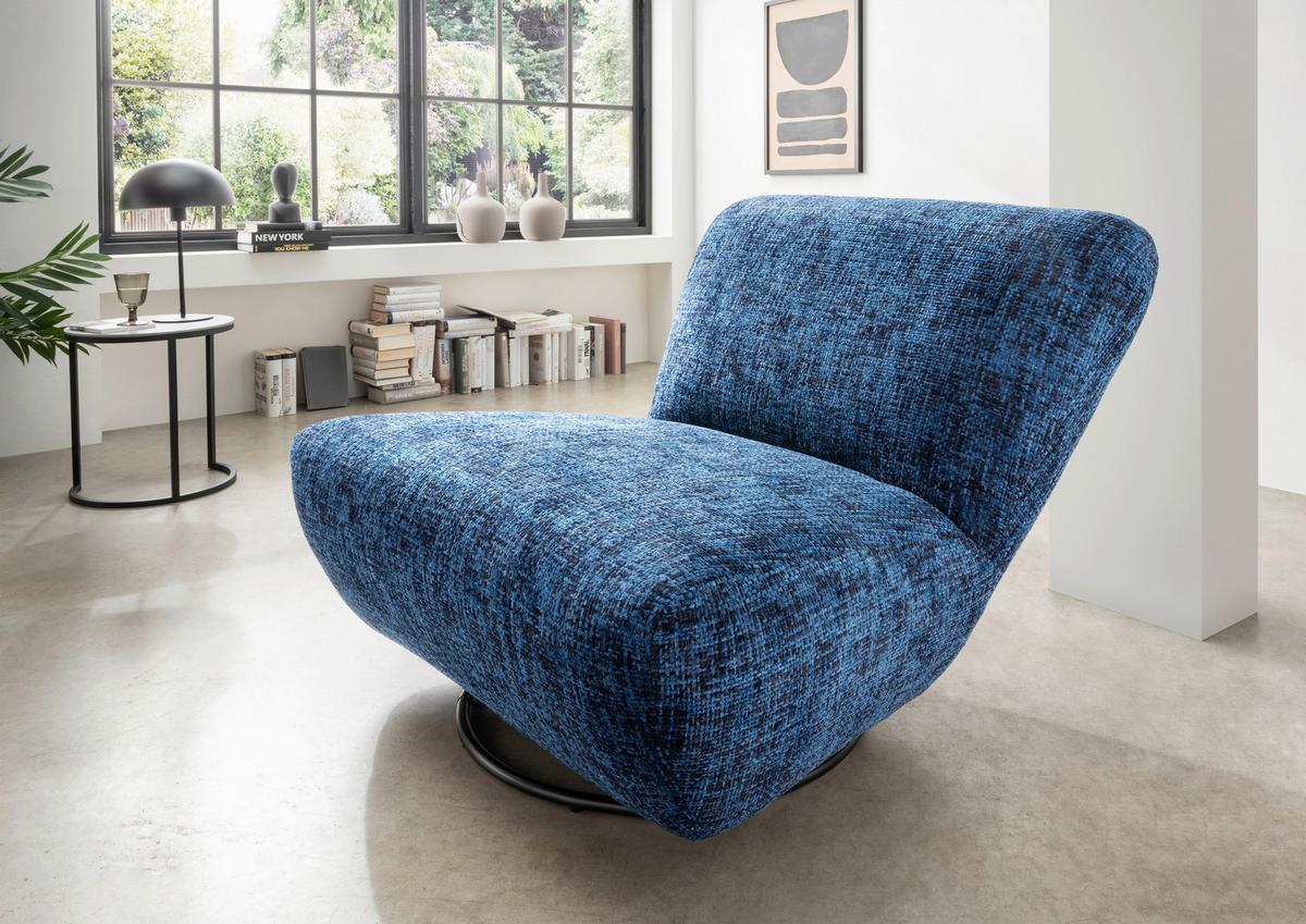 XXL-Sessel Cremallo, Blau B: 95 cm - Blau/Schwarz, Trend, Textil (95/77/94cm) - Livetastic