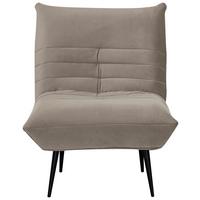 Sessel Jarvis Taupe Samt B: 75 cm - Taupe/Schwarz, MODERN, Textil (75/92/87cm) - MID.YOU