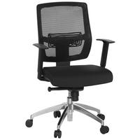 Drehstuhl Net 90 Schwarz - Chromfarben/Schwarz, MODERN, Kunststoff/Textil (56/115/46cm) - MID.YOU