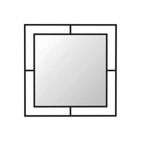 Wandspiegel Corner Mirror Schwarz B: 58 cm - Schwarz, Design, Metall (58/58/2cm) - Livetastic