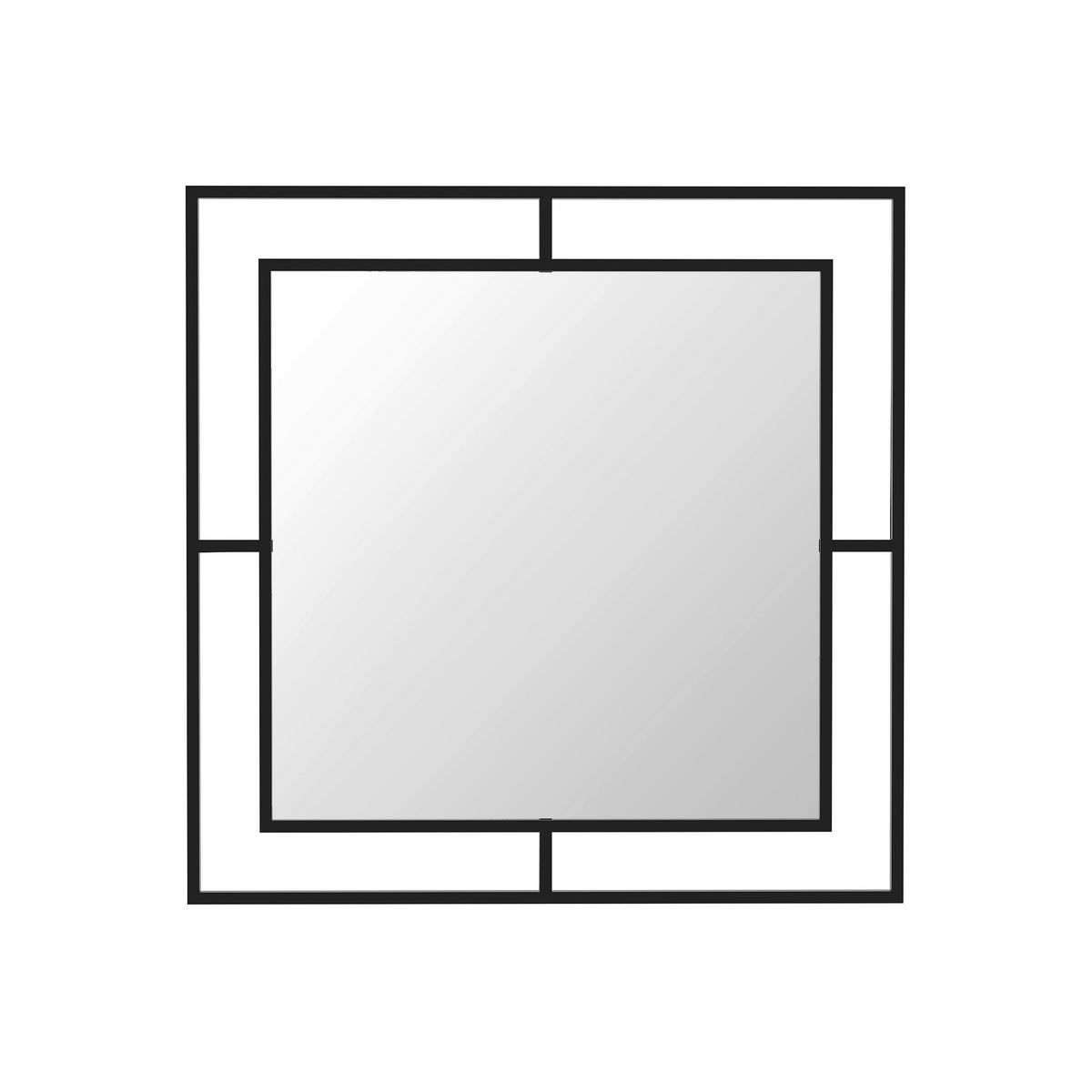 Wandspiegel Corner Mirror Schwarz B: 58 cm - Schwarz, Design, Metall (58/58/2cm) - Livetastic