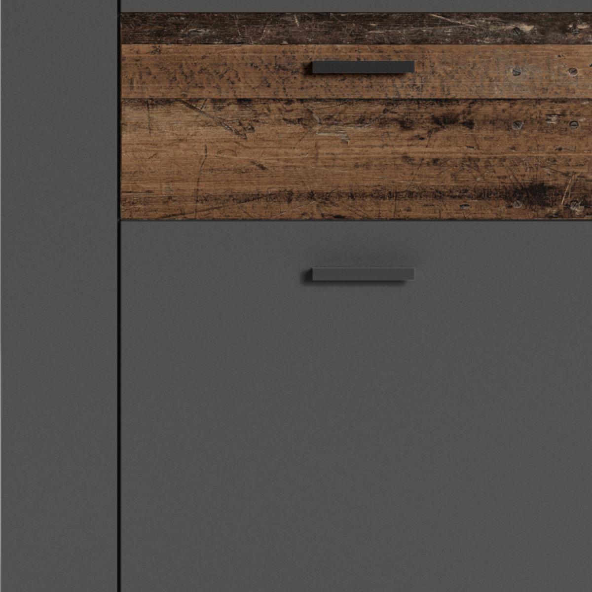 Garderobe Jakob Alteiche Dekor/anthrazit B: 97 Cm - Alteiche/Anthrazit, MODERN, Holzwerkstoff (97/195/30cm) - MID.YOU
