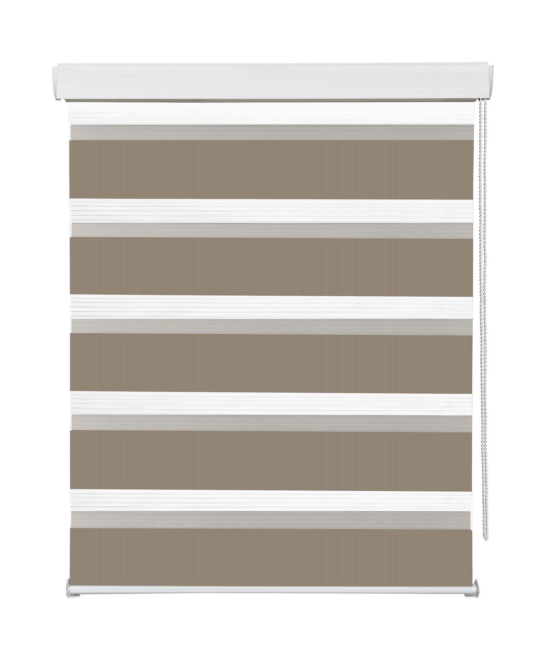 Dvojitá roleta Thomas, 140/160cm, hnedosivá - taupe, textil/plast (140/160cm) - Premium Living