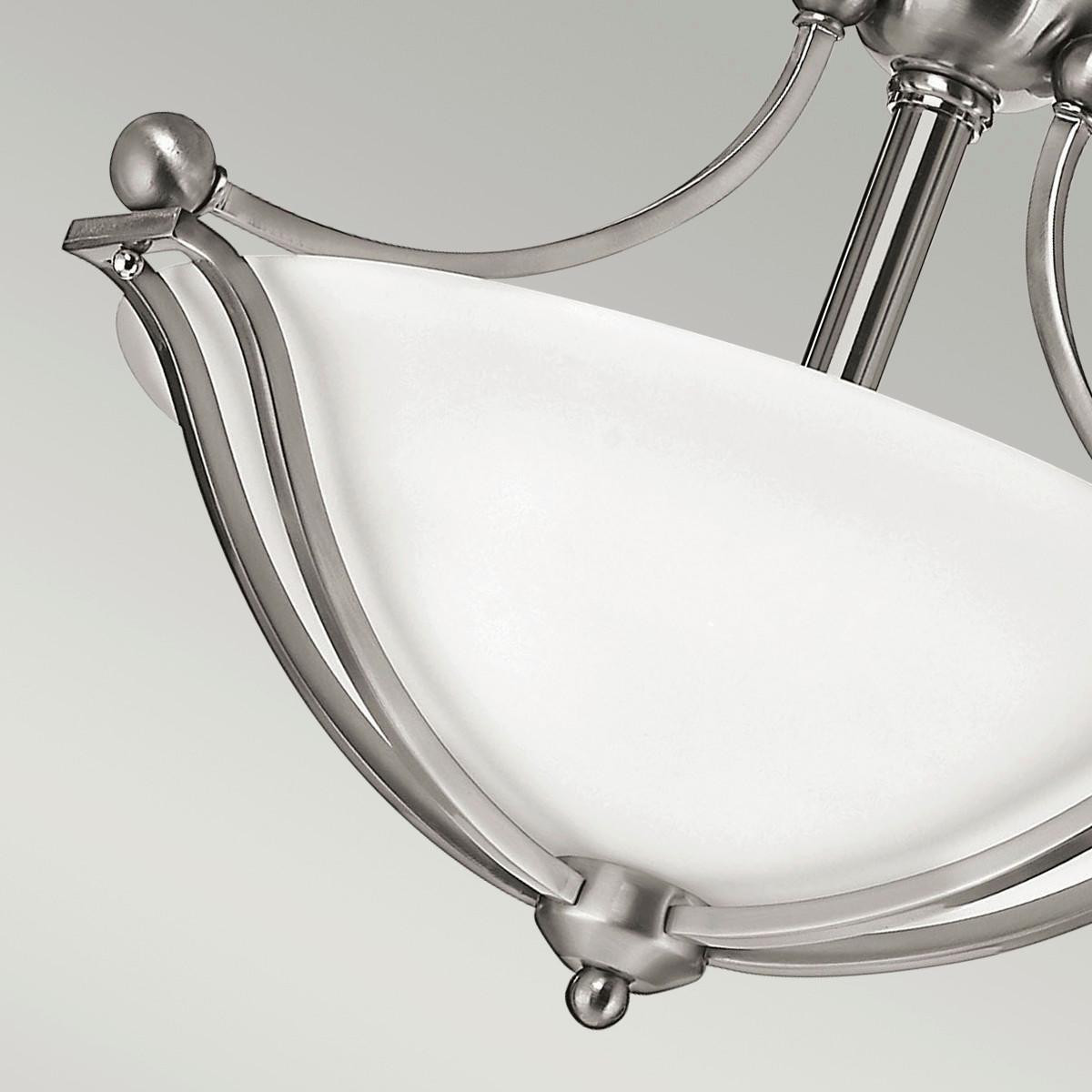 Deckenleuchte Hk-Bolla-Sf - Nickelfarben, Natur, Glas/Metall (48.9/35.6cm) - Elstead Lighting