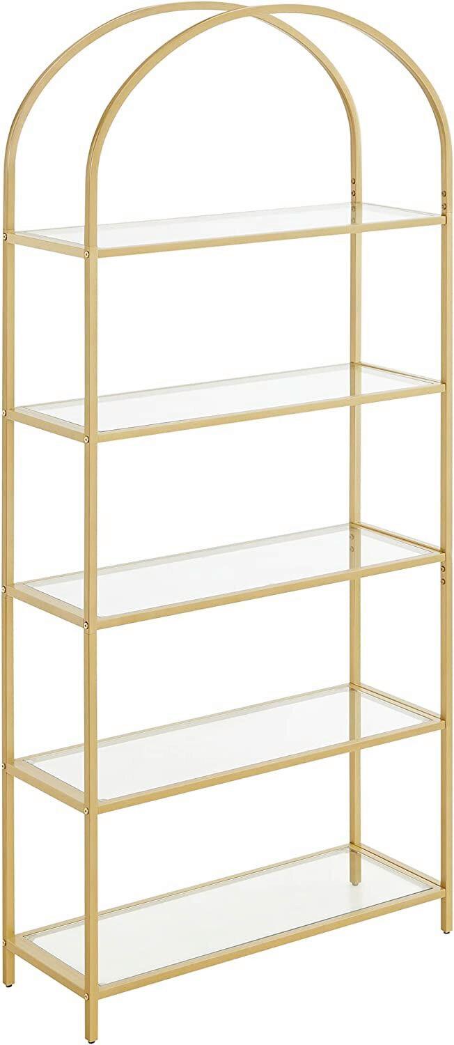Bücherwand B: 83 Cm Goldfarben - Goldfarben, Basics, Glas/Metall (83/183,5/30,2cm) - Boxxx