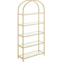 Nástenná knižnica, zlatá farba - zlatá, Basics, kov/sklo (83/183,5/30,2cm) - Boxxx