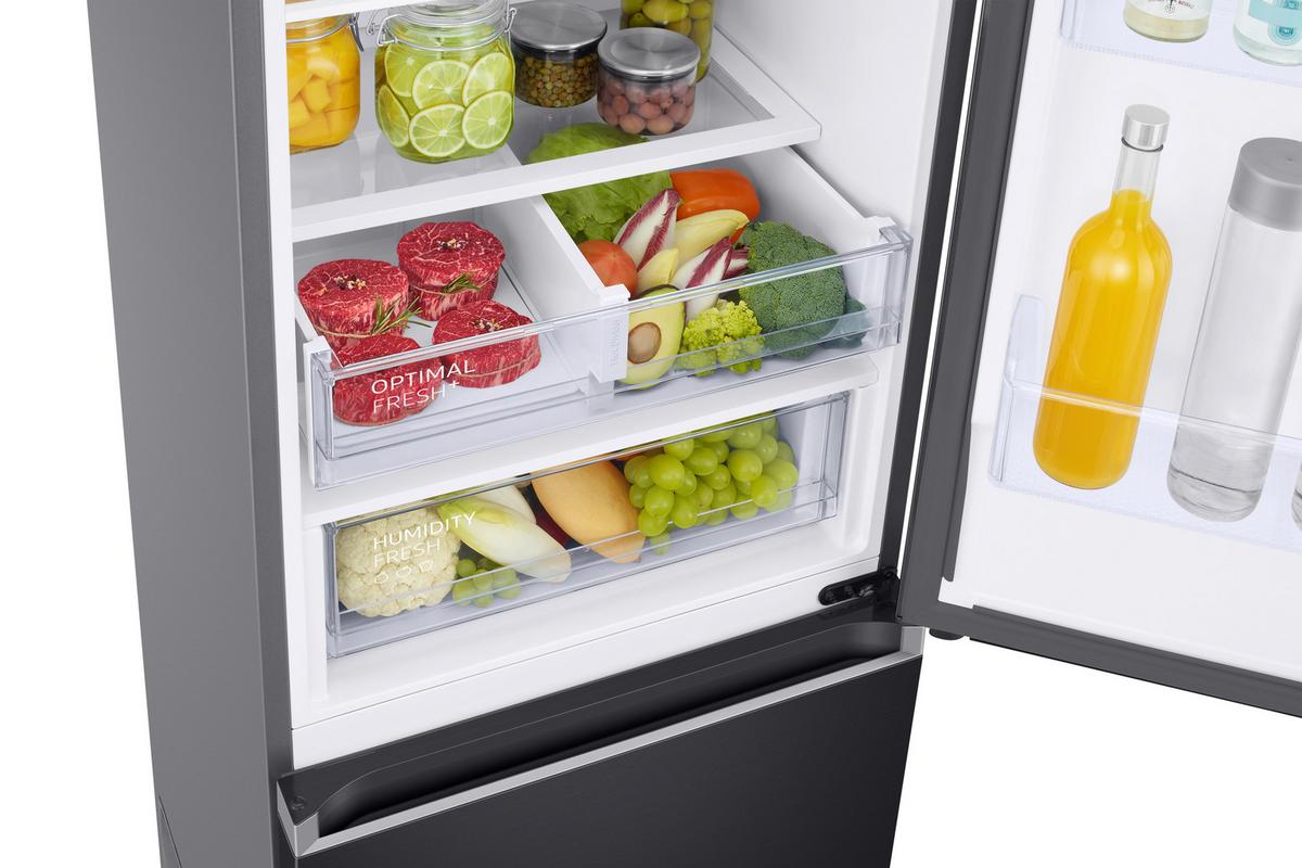 Kühl-gefrier-kombination Rb38c607ab1/ef - Schwarz, Basics, Glas/Kunststoff (59,5/203/65,8cm) - Samsung