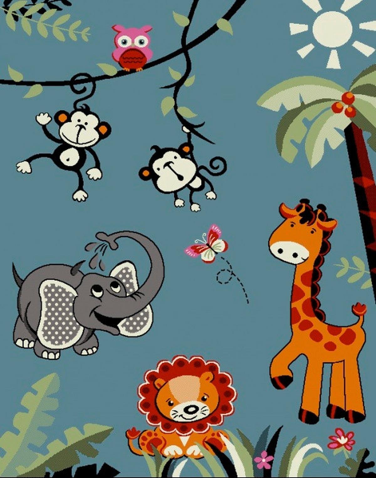 Kinderteppich Diamond Kids 21822 - Türkis/Orange, Basics, Textil (120/170cm)