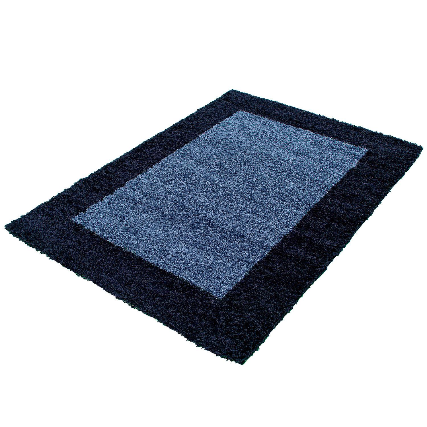 Hochflor Teppich Dunkelblau Life 80x150 cm - Dunkelblau, KONVENTIONELL, Textil (80/150cm) - Novel