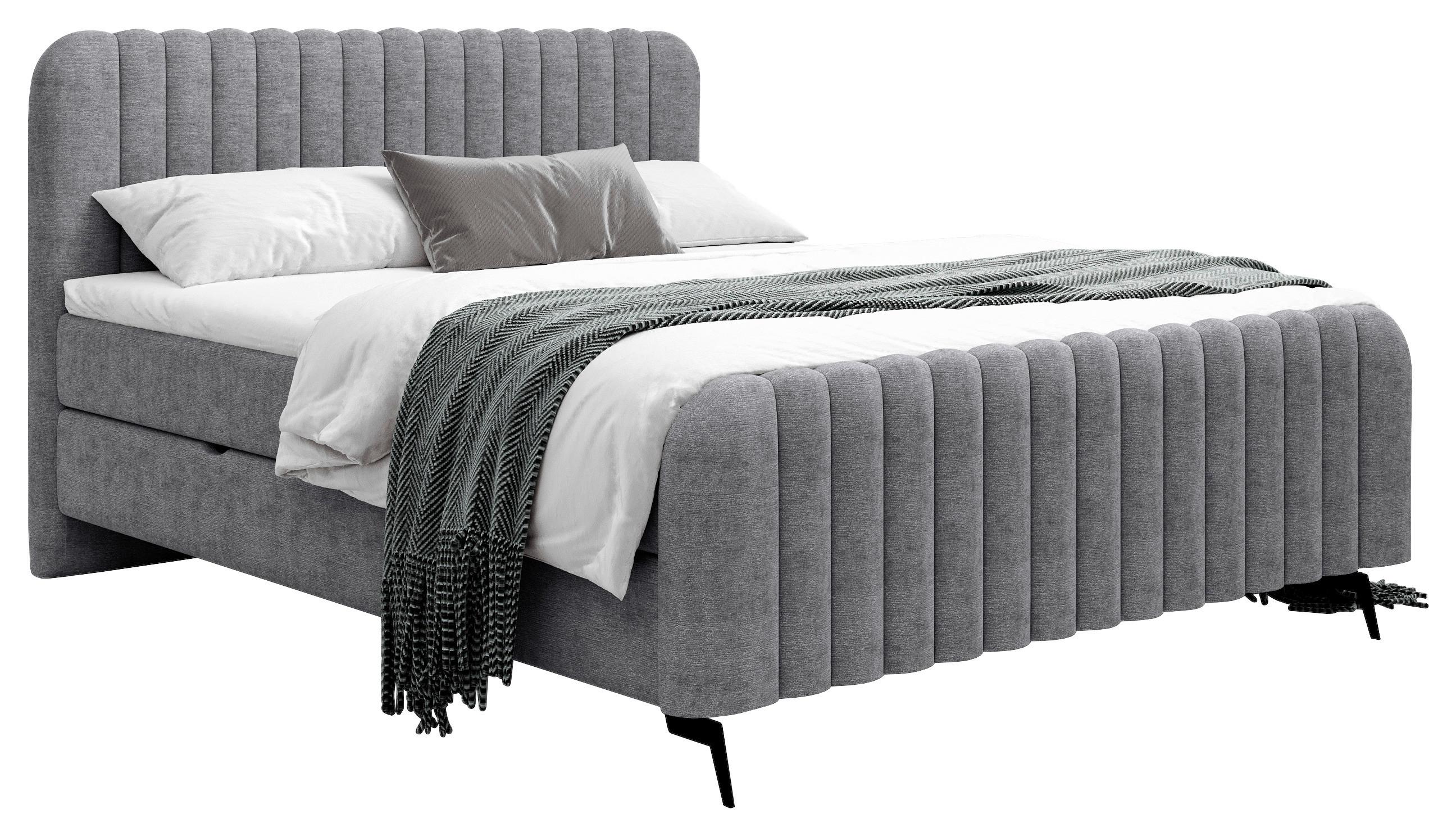 Boxbett Liam K - Schwarz/Grau, MODERN, Holz/Holzwerkstoff (140/200cm) - MID.YOU