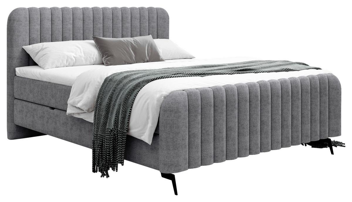 Boxbett Liam K - Schwarz/Grau, MODERN, Holz/Holzwerkstoff (140/200cm) - MID.YOU