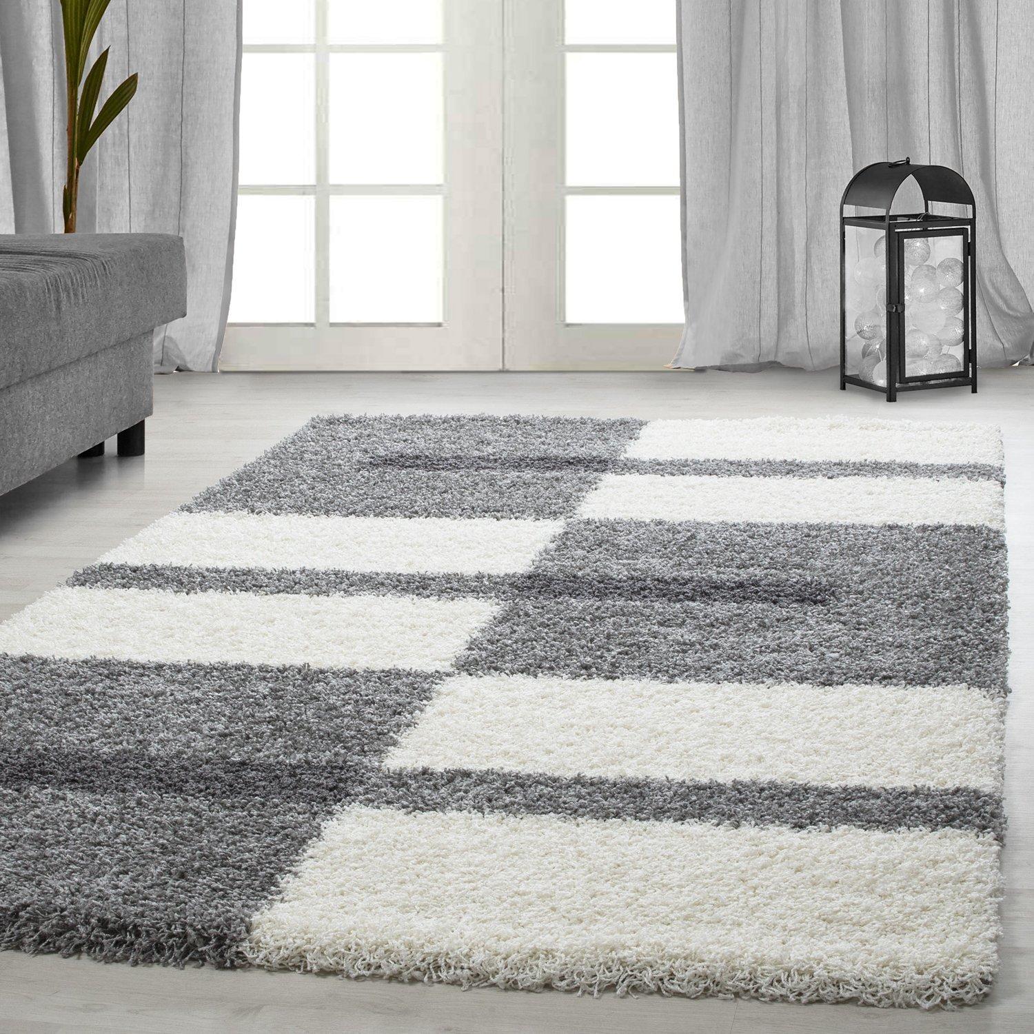 Hochflor Teppich Hellgrau Gala 140x200 cm - Hellgrau, Design, Textil (140/200cm) - Novel