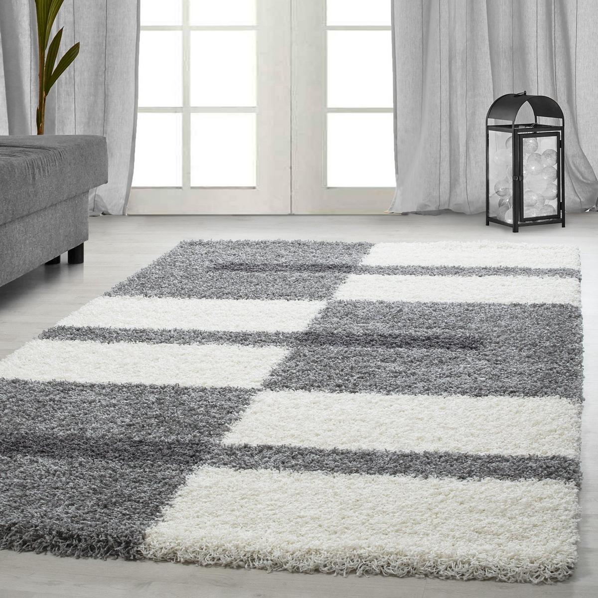 Hochflor Teppich Hellgrau Gala 80x150 cm - Hellgrau, Design, Textil (80/150cm)