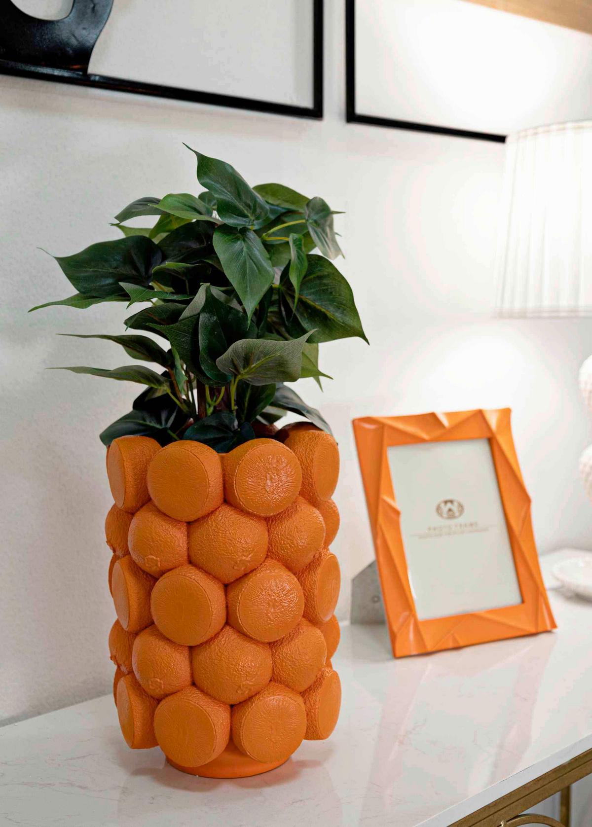Vase Orange B: 19 Cm - Orange, Basics, Kunststoff (19/28/19  cm)
