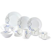 Kombiservice Kathalea Keramik 6 Personen Geschirr Set - Blau/Weiß, KONVENTIONELL, Keramik - Luca Bessoni
