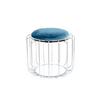 Beistelltisch/pouf 2 In 1 Comfortable Silber/petrol - Silberfarben/Petrol, Basics, Glas/Holzwerkstoff (50/50/45cm) - Kayoom
