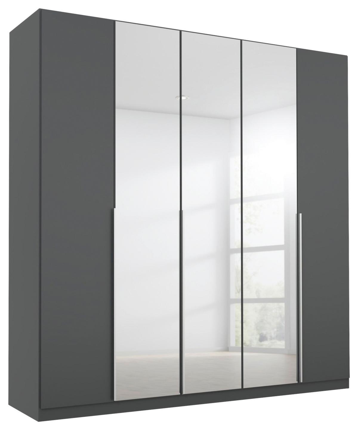 Drehtürenschrank Mit Spiegel B: 226 Cm Alabama, Grau - Silberfarben/Grau, MODERN, Holzwerkstoff (226/229/54cm) - Rauch Möbel