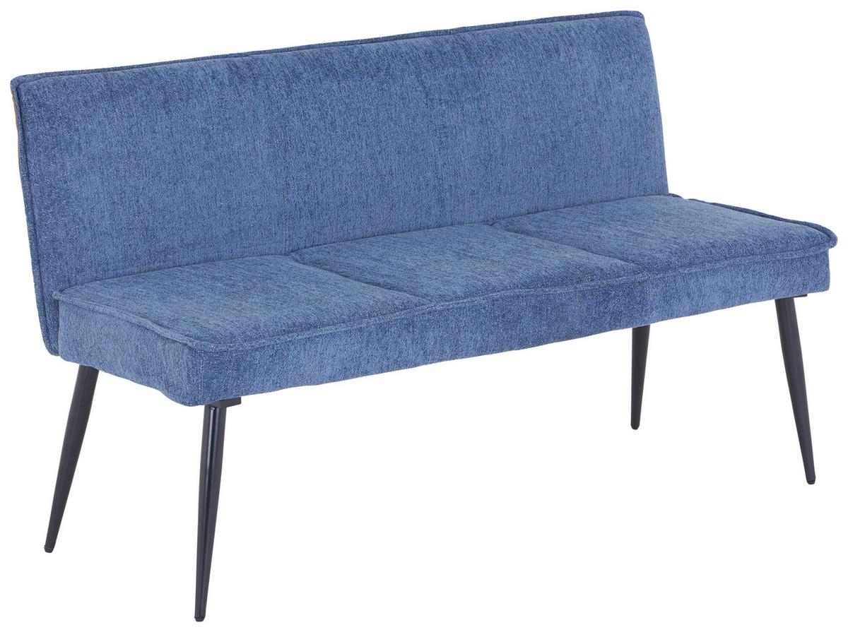 Sitzbank Cory - Blau/Schwarz, MODERN, Textil/Metall (140/83/62cm) - MID.YOU