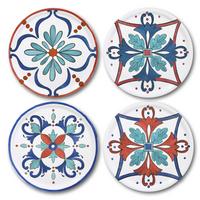 Pizzatellerset Porzellan 4 tlg. D: 31 cm - Rot/Weiß, Basics, Keramik (31cm) - Mäser