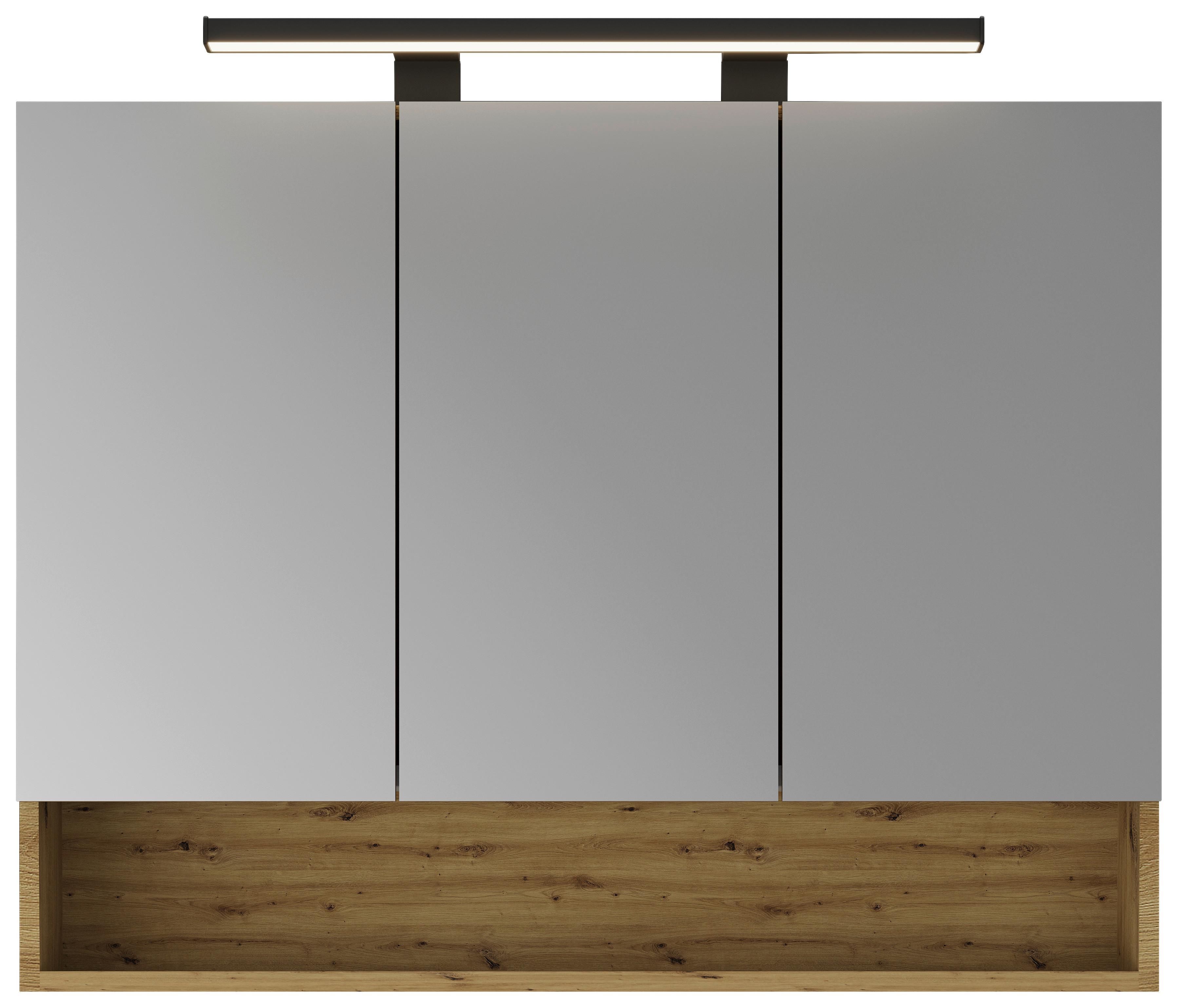 Spiegelschrank Fino, Kaschmir B: 90 cm - Eiche Artisan, KONVENTIONELL, Glas/Holzwerkstoff (90/70/20cm)