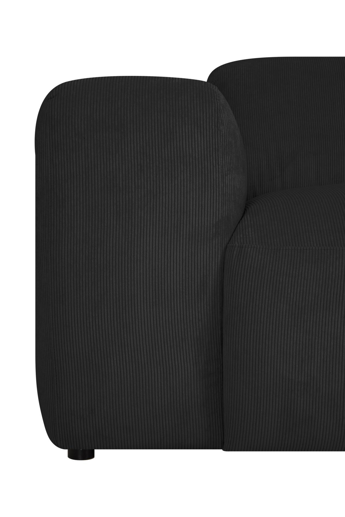3-sitzer-sofa Hannah B: 247 Cm Anthrazit - Anthrazit/Schwarz, Design, Textil (247/75/104cm) - MID.YOU