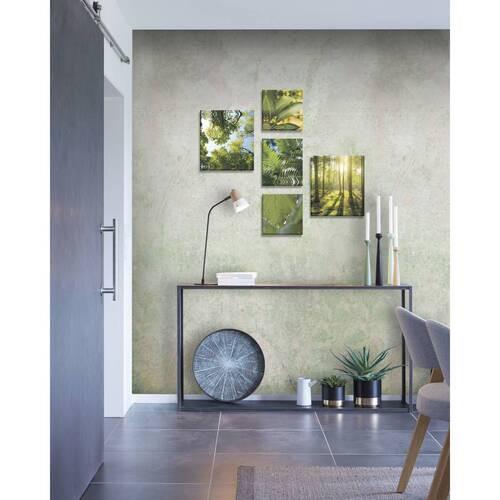 Leinwandbild Grüne Stille - Grün, Basics, Wellpappe/Textil (80/60/3cm)