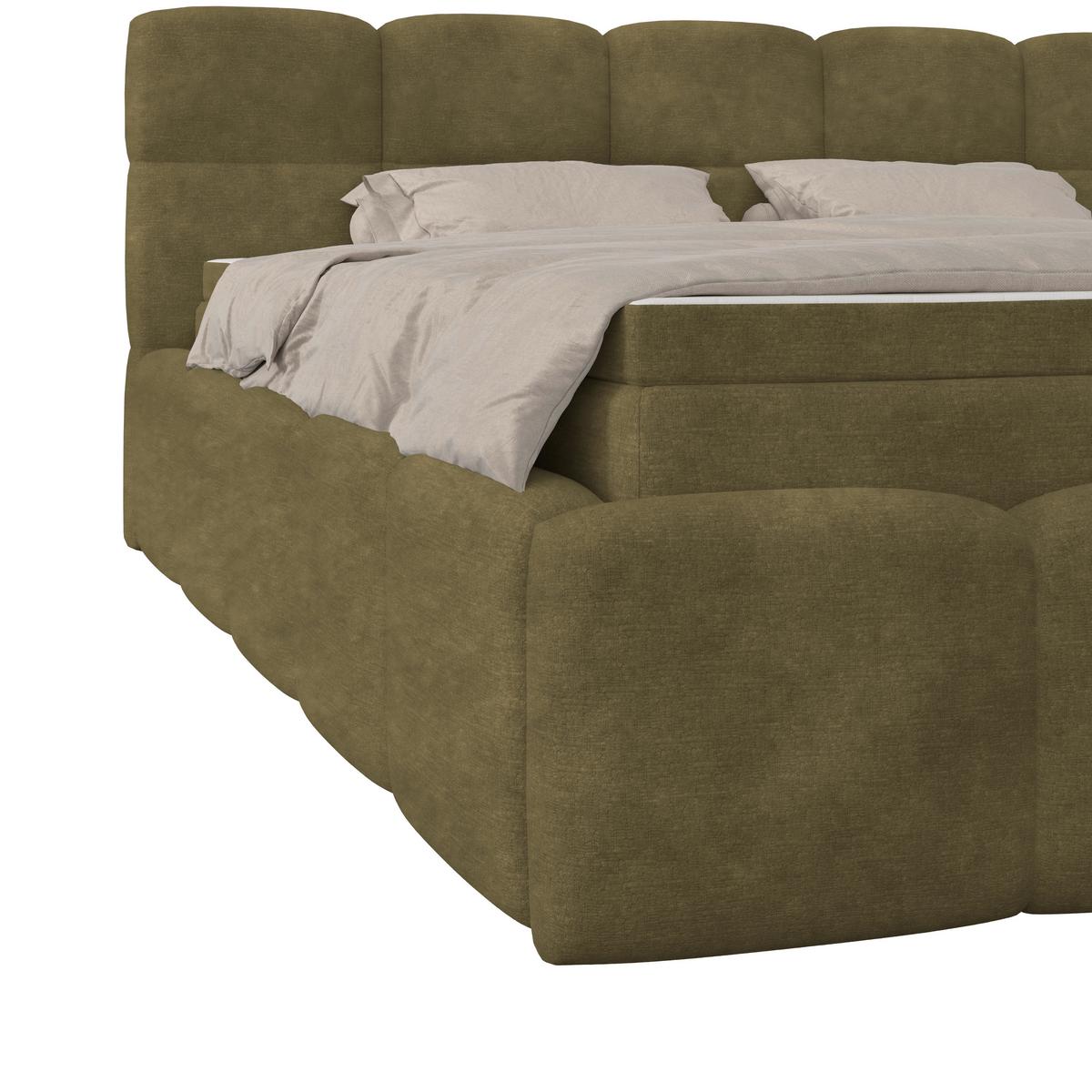 Polsterbett Noe Grün 180x200 cm - Schwarz/Grün, Trend, Textil/Metall (180/200cm)