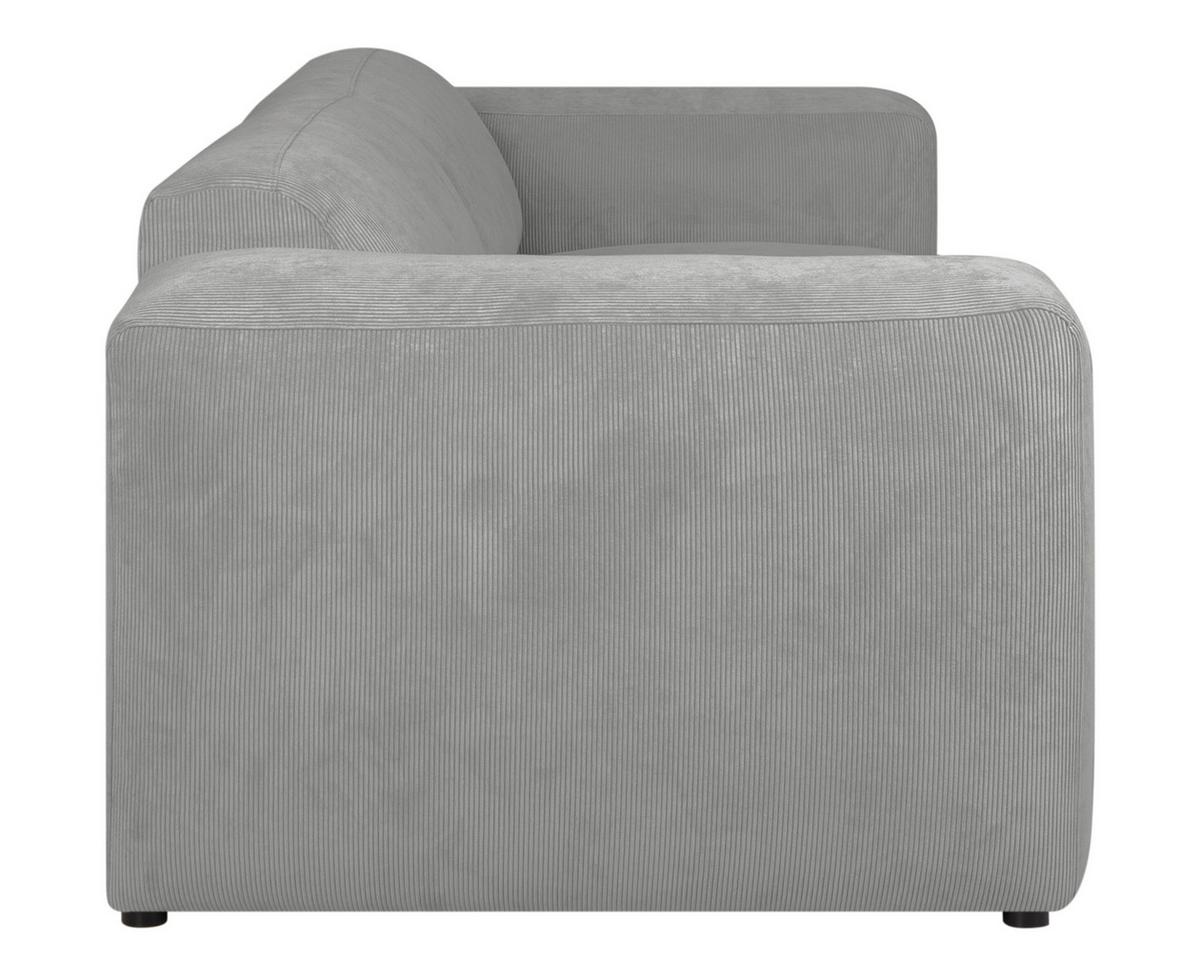 3-sitzer-sofa Hannah Hellgrau B: 247 Cm - Hellgrau/Schwarz, Design, Textil (247/75/104cm) - MID.YOU