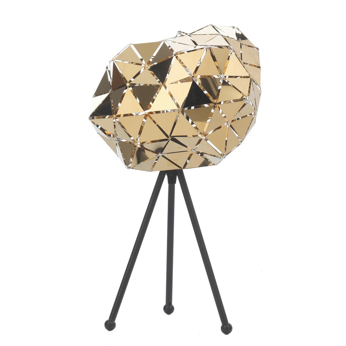 Tischleuchte Andromeda Goldfarben L: 25 Cm 22w - Goldfarben/Schwarz, Design, Kunststoff/Metall (25/25/40cm)