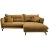 Ecksofa Lava Goldfarben S: 255/180 cm - Goldfarben/Schwarz, MODERN, Textil (255/180cm) - Livetastic