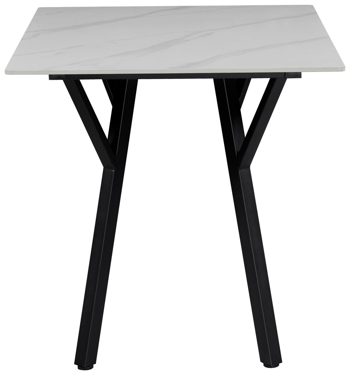 Étkezőasztal Timo 120 - fekete/fehér, Modern, fém/kerámia (120/78/80cm)