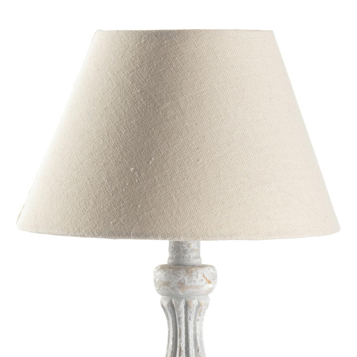 Asztali Lámpa 058/l - akáciaszínű/magasfényű fehér, Konventionell, műanyag/textil (20/35cm)