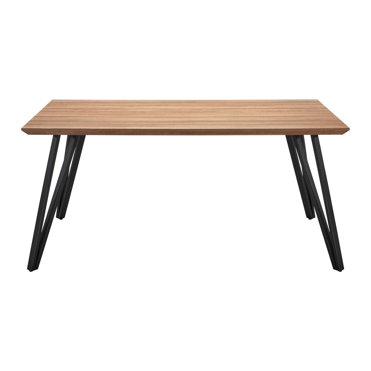 Jídelní stůl Delia 160 - černá/barvy ořechu, Moderní, kov/kompozitní dřevo (160/75/90cm) - P & B