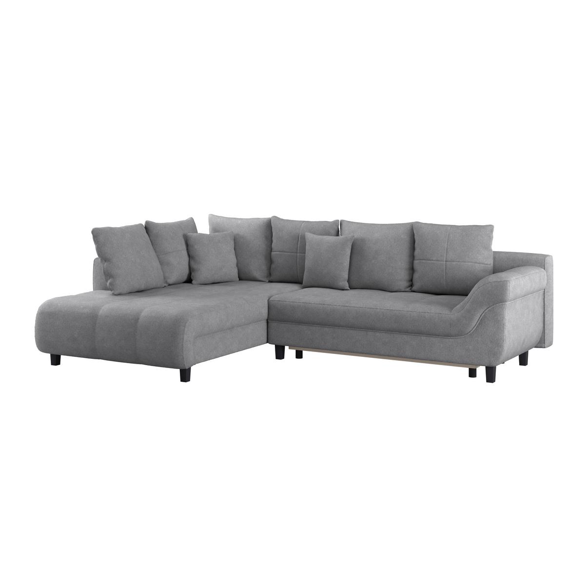 Rohová sedačka MENDOZA. ľavá, sivá - čierna/sivá, Design, drevo/textil (197/309cm) - Ondega