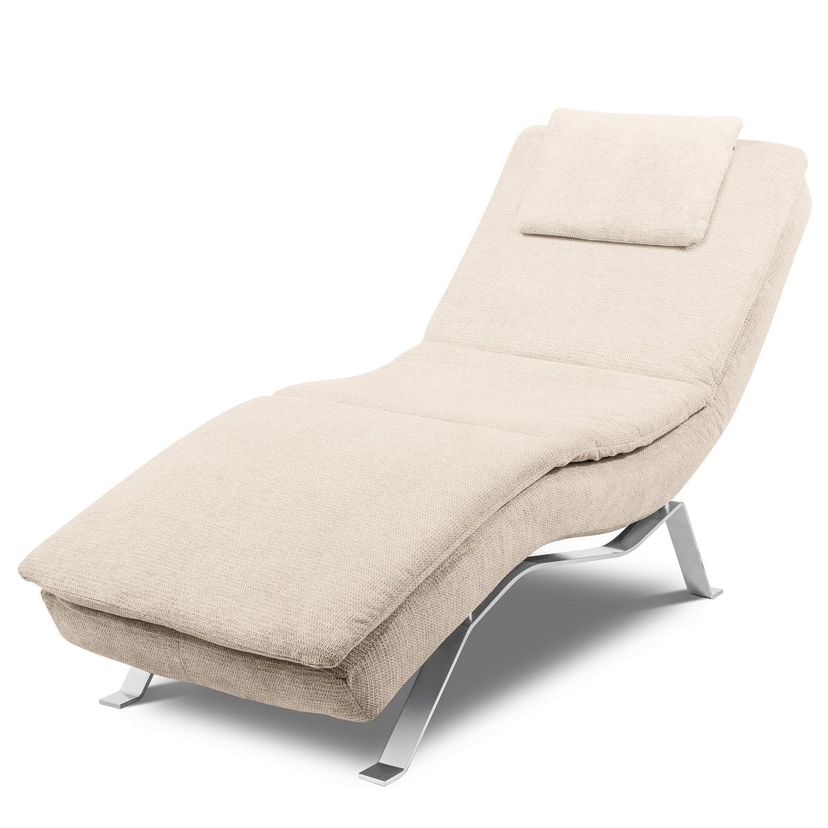RELAXLIEGE Beige B: 65 cm - Beige/Silberfarben, Design, Textil (65/95/171cm) - Celina Home