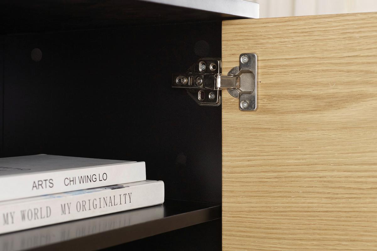 Highboard Schwarz, Eichefarben B: 100cm - Eichefarben/Schwarz, Design, Holz/Holzwerkstoff (100/155/40cm) - Livetastic