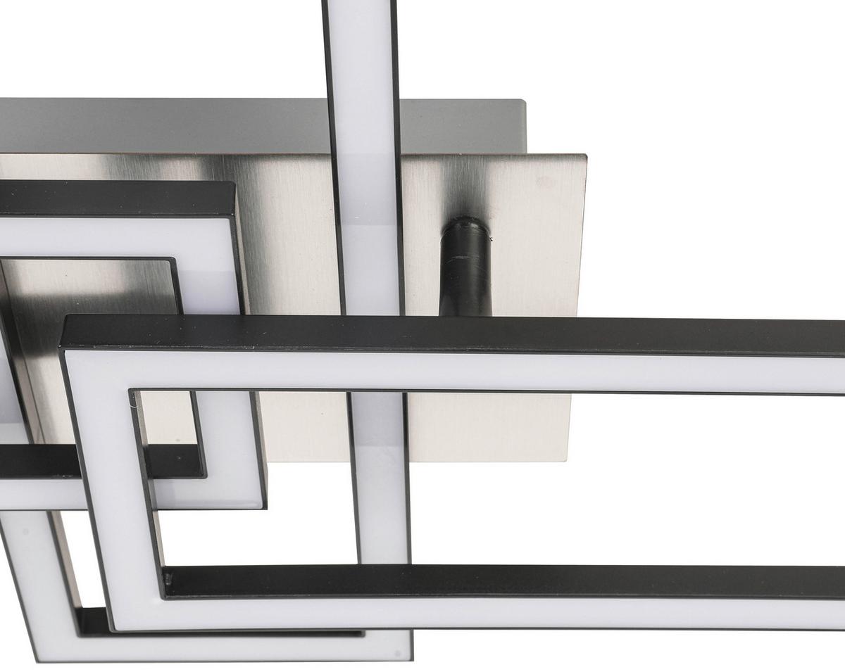 Led-deckenleuchte Ivona - Schwarz/Nickelfarben, MODERN, Kunststoff/Metall (63/34/8cm) - Luca Bessoni