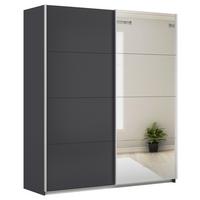 Schwebetürenschrank Feldkirch 181 Normalhöhe - Anthrazit/Silberfarben, MODERN, Holzwerkstoff (181/210/62cm)