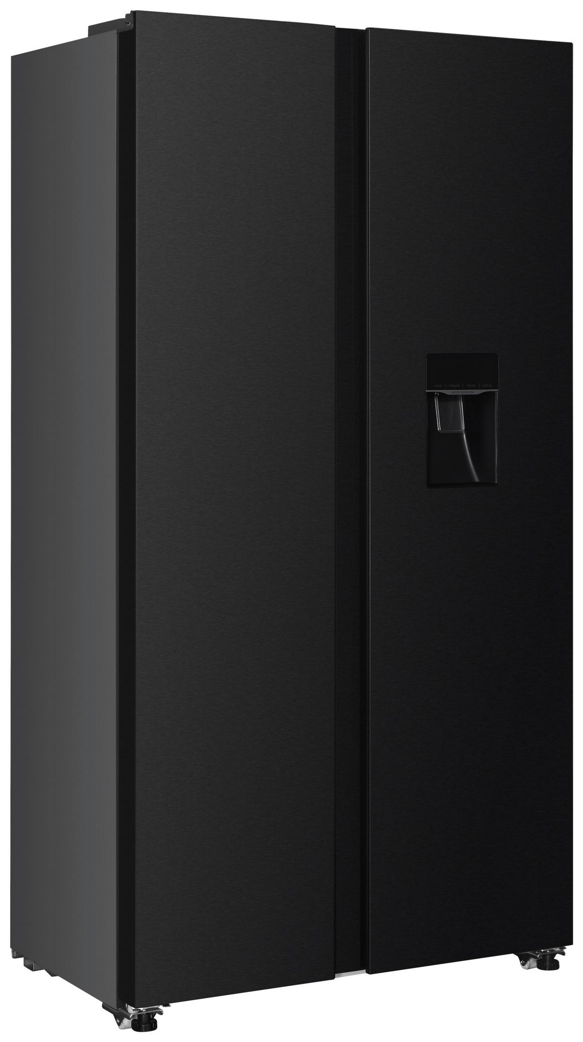 SIDE-BY-SIDE Schwarz B: 91cm - Schwarz, Trend, Glas/Kunststoff (91/177/59cm) - Respekta