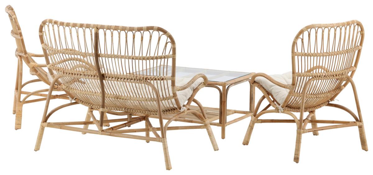 Loungegarnitur 4-tlg Ella Aus Holz Mit Kissen - Braun, KONVENTIONELL, Holz - Gardenson