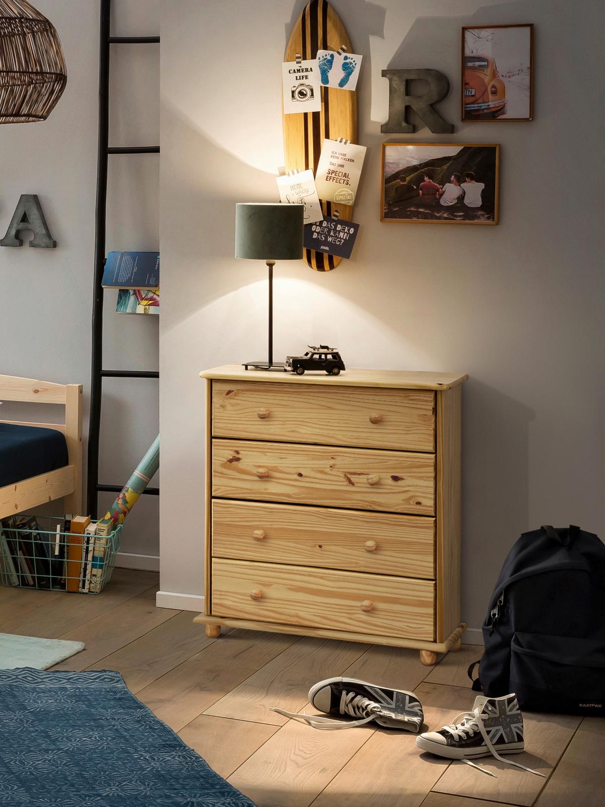 Kommode Naturfarben B: 80cm - Naturfarben, Natur, Holz (80/102/43cm) - Livetastic