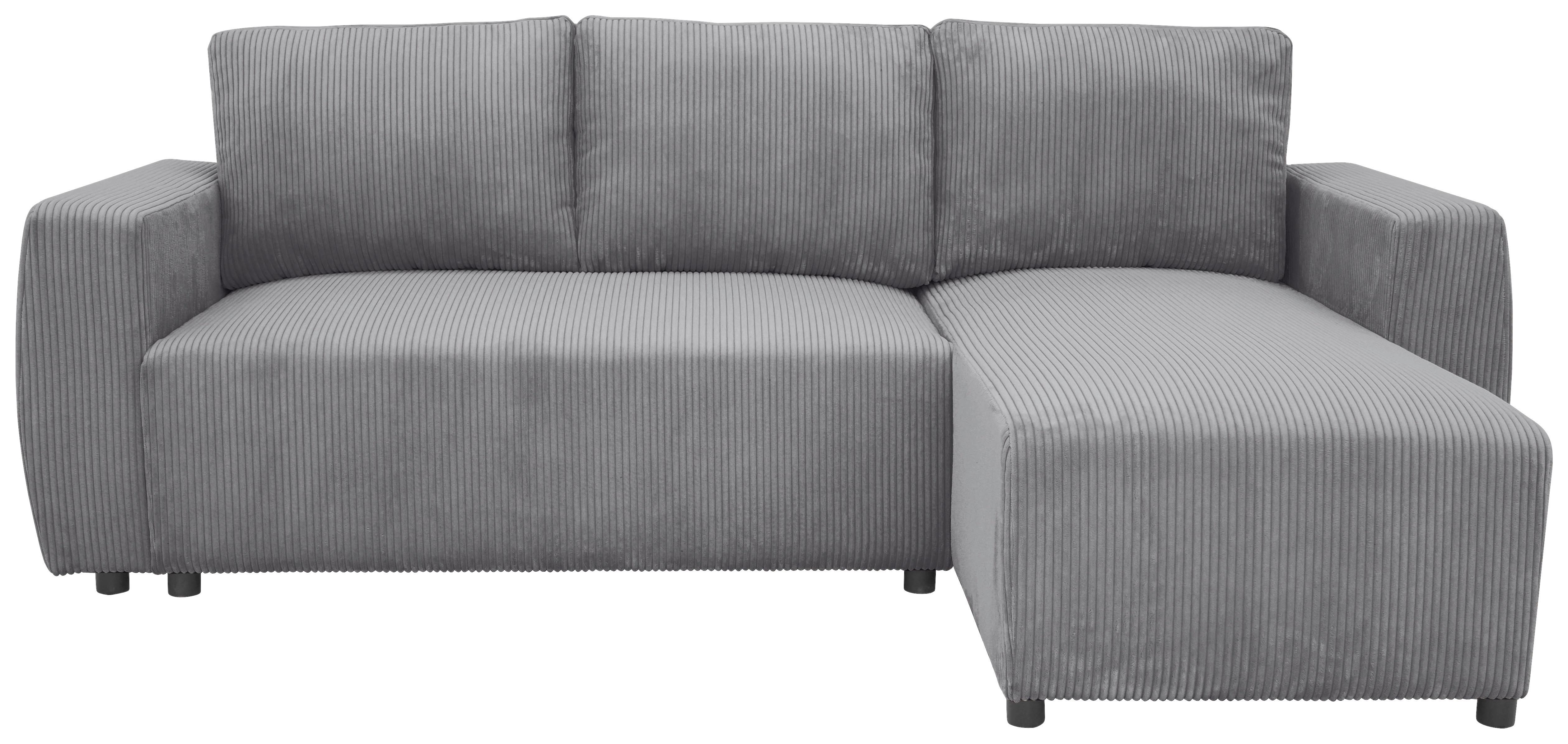 Eckschlafsofa mit Bettkasten Pharell, anthrazit, 230x155cm - Anthrazit/Schwarz, KONVENTIONELL, Holz/Holzwerkstoff (230/155cm)