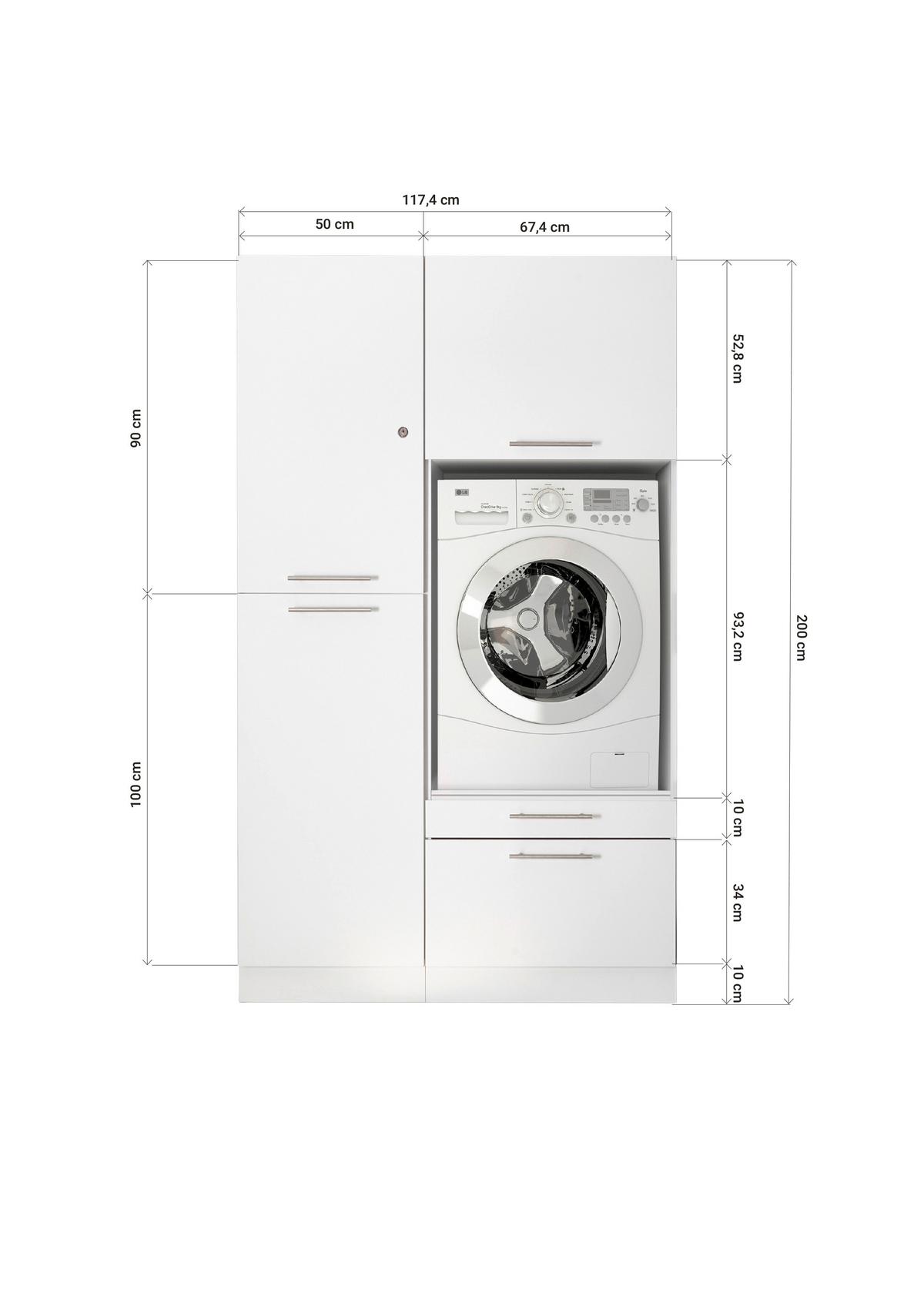 Hauswirtschaftsraum Clara - Weiß, KONVENTIONELL, Holzwerkstoff (117,4/200/67,6cm) - Respekta