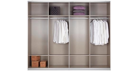 Schwebetürenschrank 361cm Bensheim, Weiß/basalt - Dunkelgrau/Weiß, MODERN, Glas/Holzwerkstoff (361/230/62cm) - James Wood