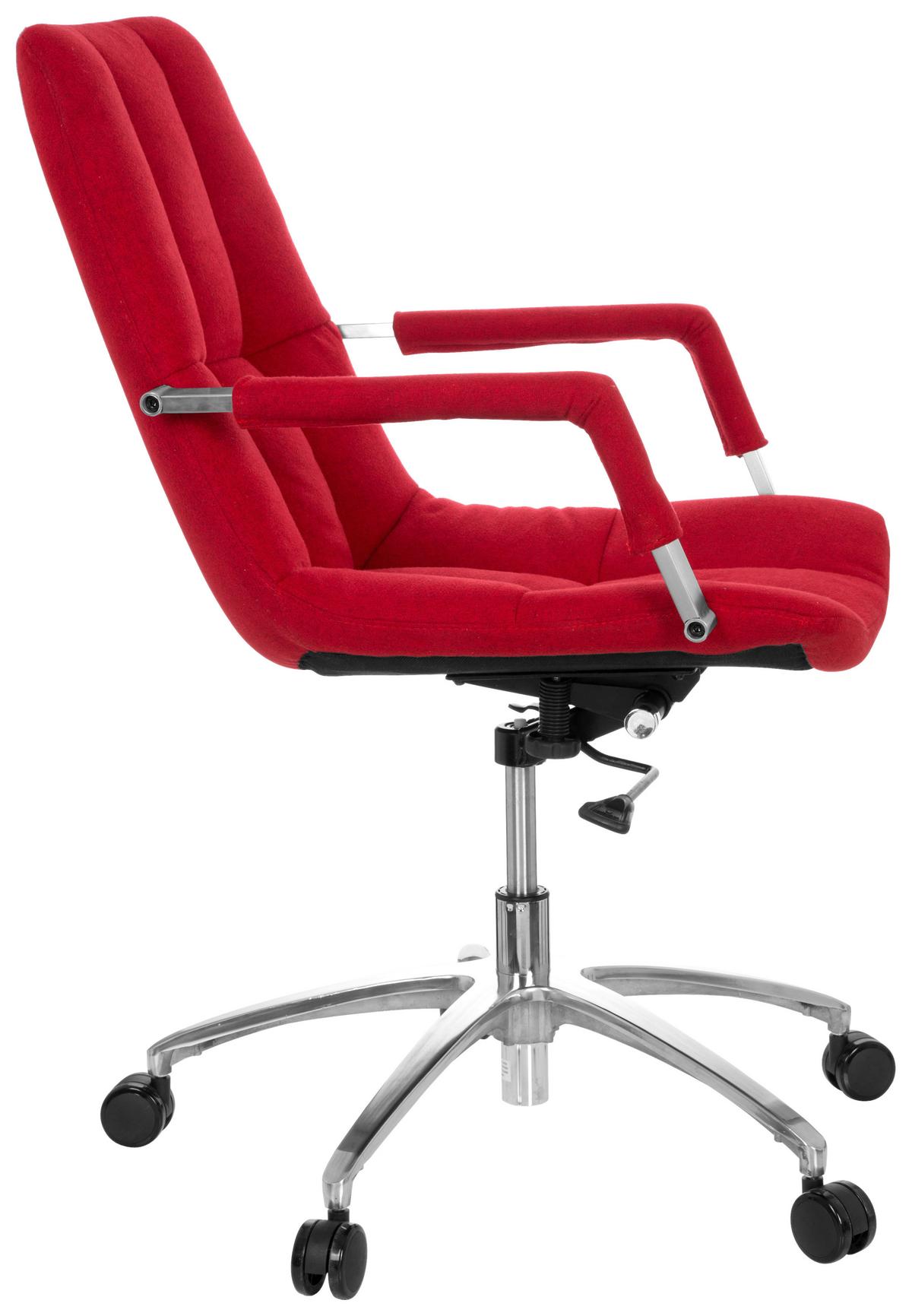 Drehstuhl Saranto Rot - Rot/Silberfarben, MODERN, Kunststoff/Textil (58/102/60cm) - MID.YOU