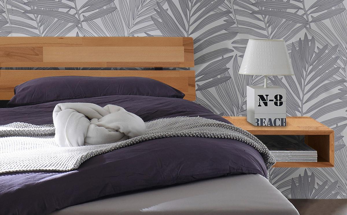 Bett Prato Mit Kopfteil Mit 2 Paneele 160x200 Cm - Buchefarben/Kernbuche, Natur, Holz (160/200cm) - Hasena