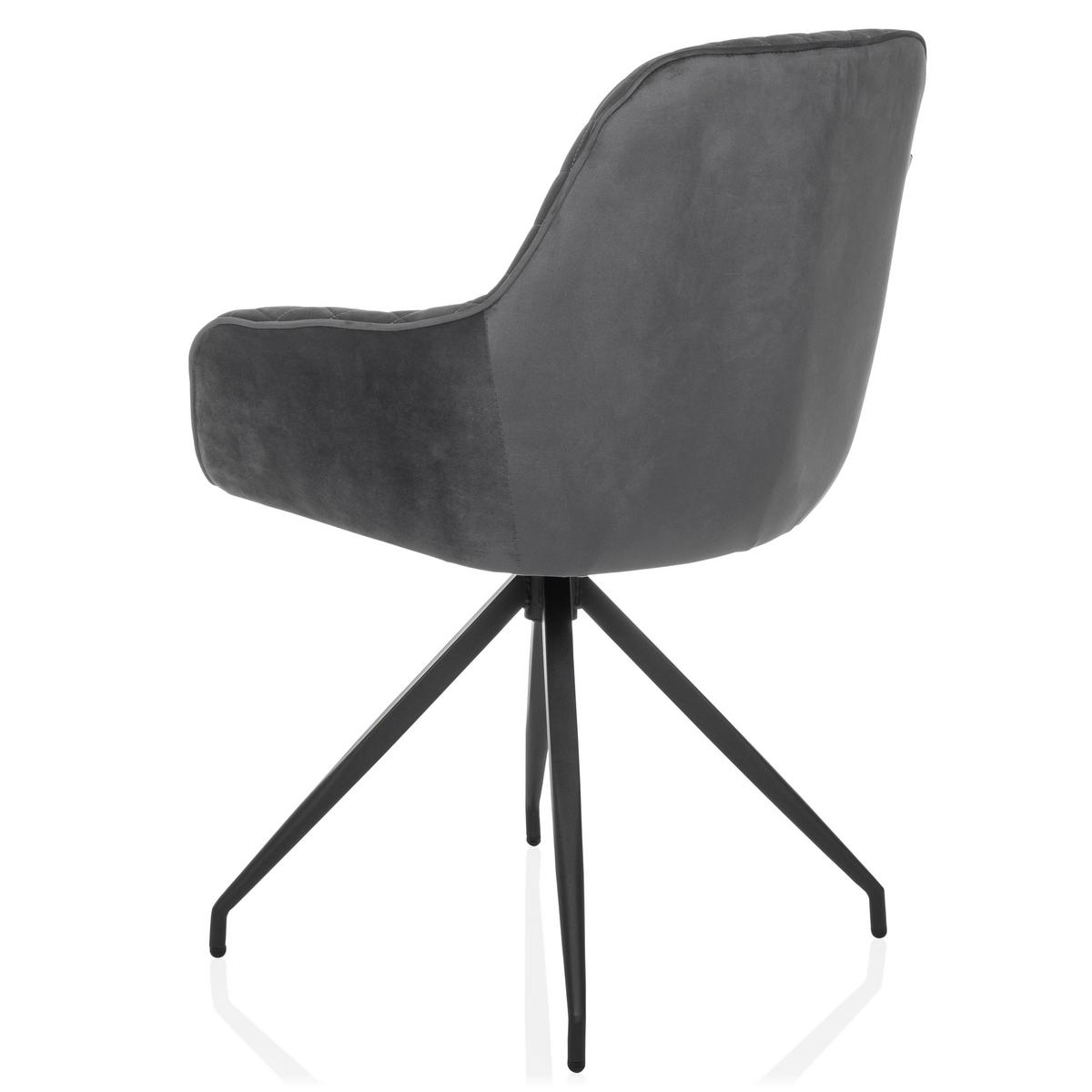 Armlehnstuhl Elverum Grau B: 58 Cm - Schwarz/Grau, MODERN, Textil/Metall (58/87/57cm) - MID.YOU