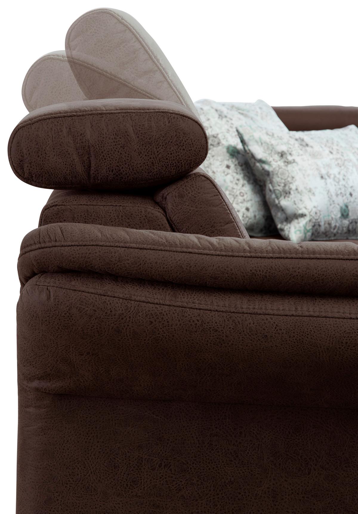Wohnlandschaft Arngast rechts cognac, 165x317x193 cm - Cognac/Schwarz, KONVENTIONELL, Textil (165/317/193cm) - Sit & More