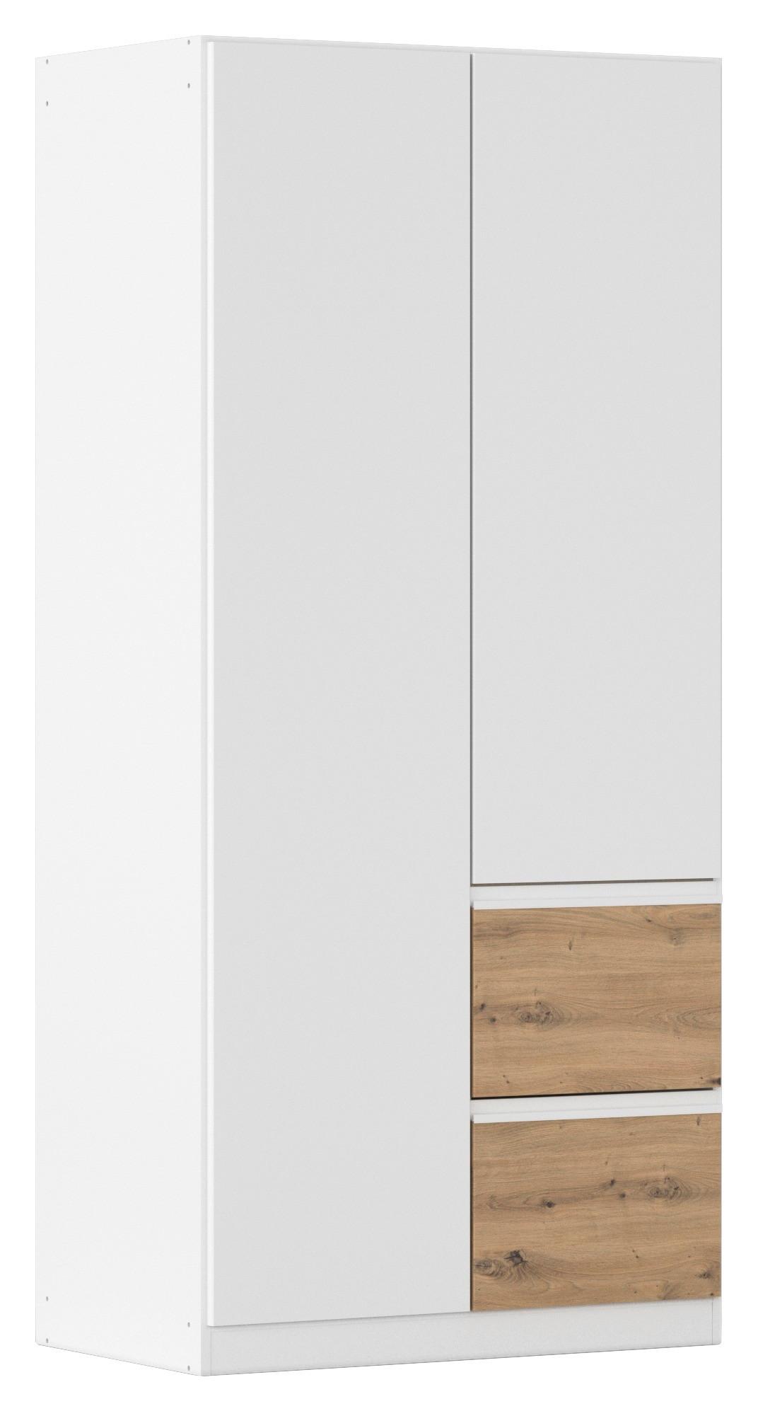Drehtürenschrank Costa Eiche Artisan Dekor Weiß - Eiche Artisan/Weiß, MODERN, Holzwerkstoff (91/197/54cm) - Rauch Möbel